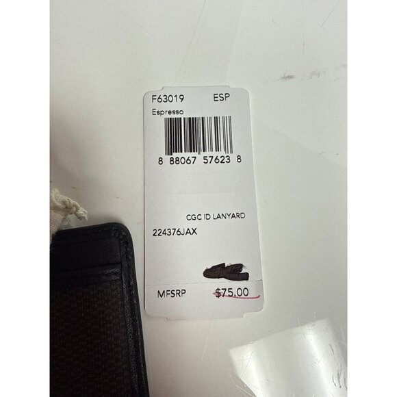 Coach ID Lanyard Expresso Brown Card Holder Signature Canvas Leather Trim NEW - Picture 6 of 6